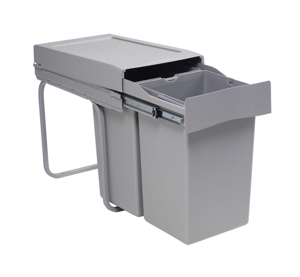 Sistema Pattumiera 9XL Con 2 Secchi Per Sottolavello Da 60 Cm, Raccoglitore Rifiuti