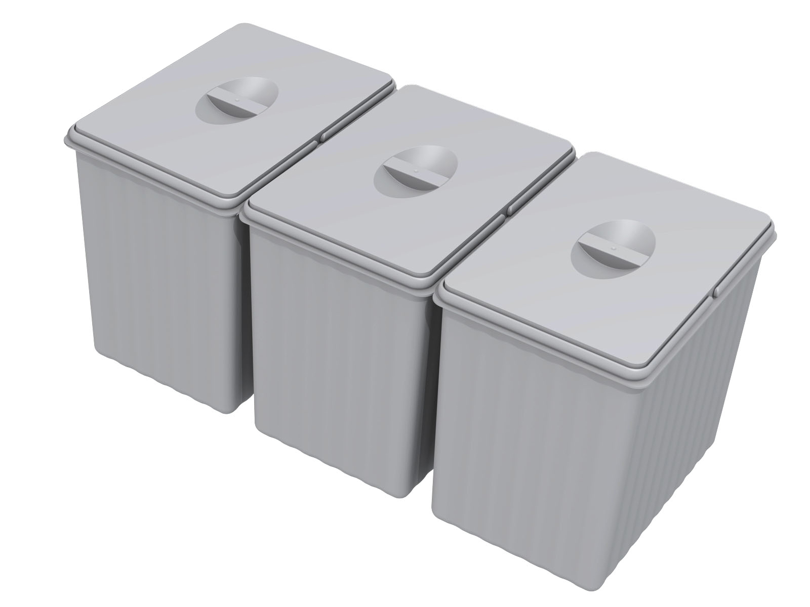 Kit 3 Pattumiere con Coperchi Manuali – Made in Italy